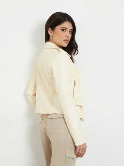 Faux leather biker jacket