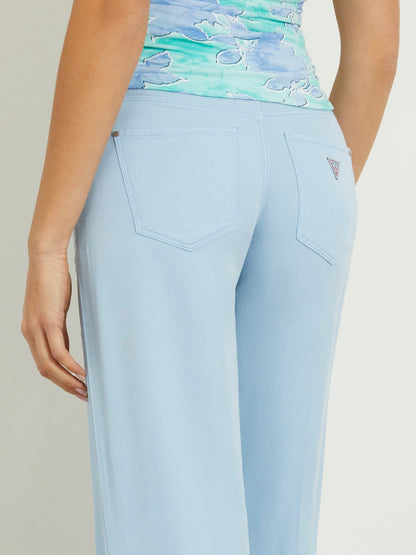 Mid rise wide leg pant