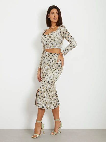 Polka dots midi skirt
