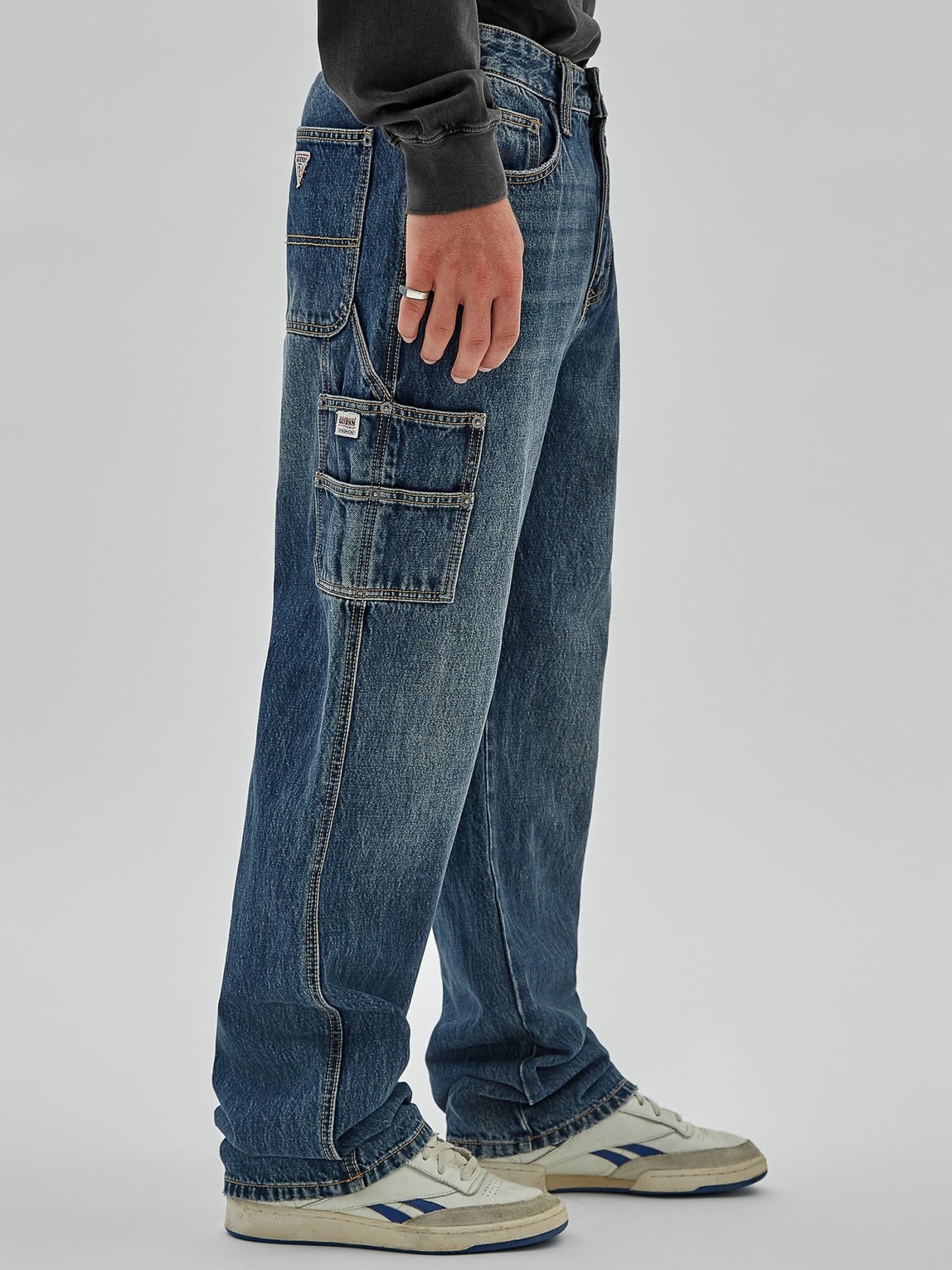 Mid rise carpenter denim pant