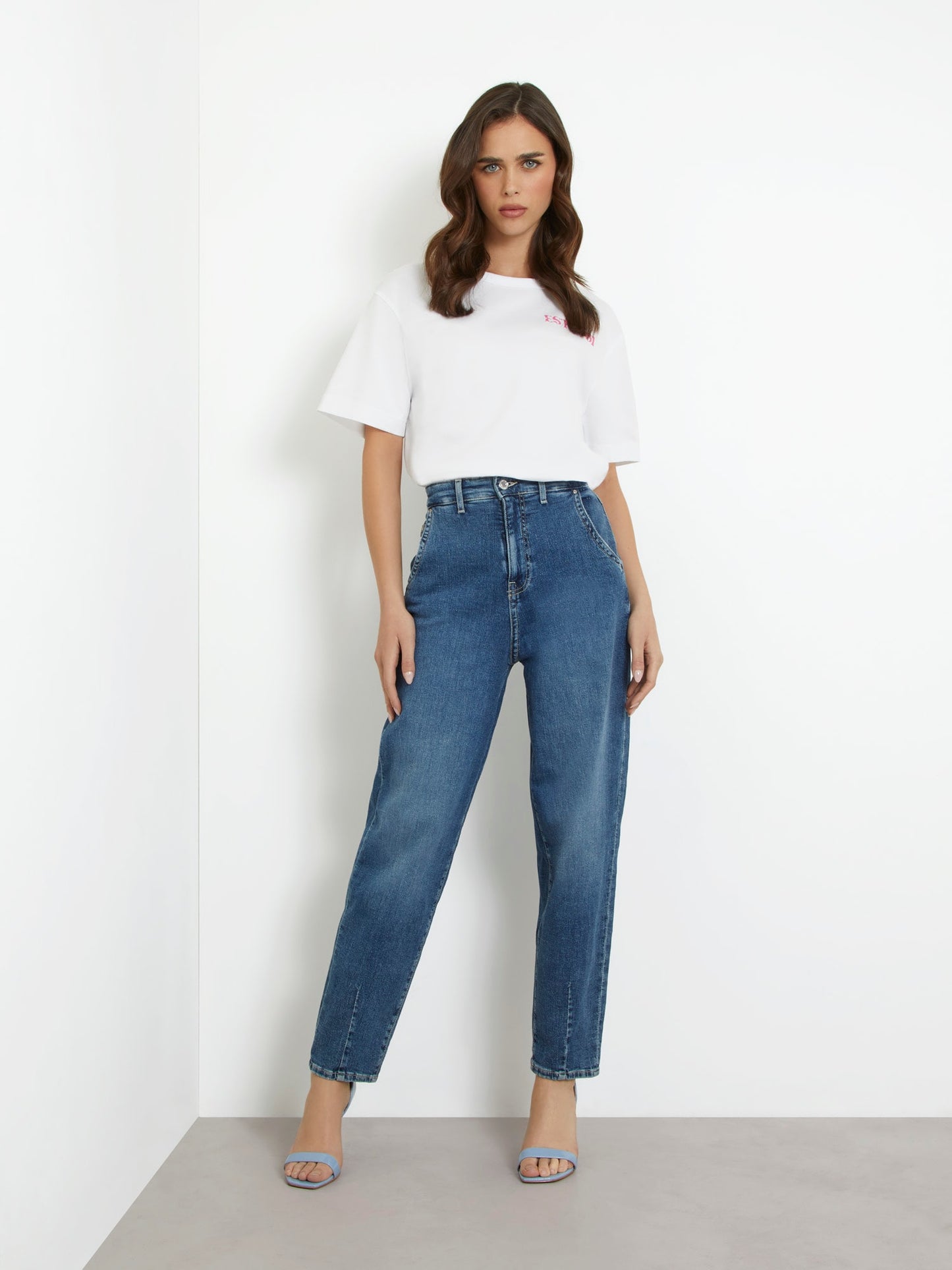 High rise relaxed denim pant