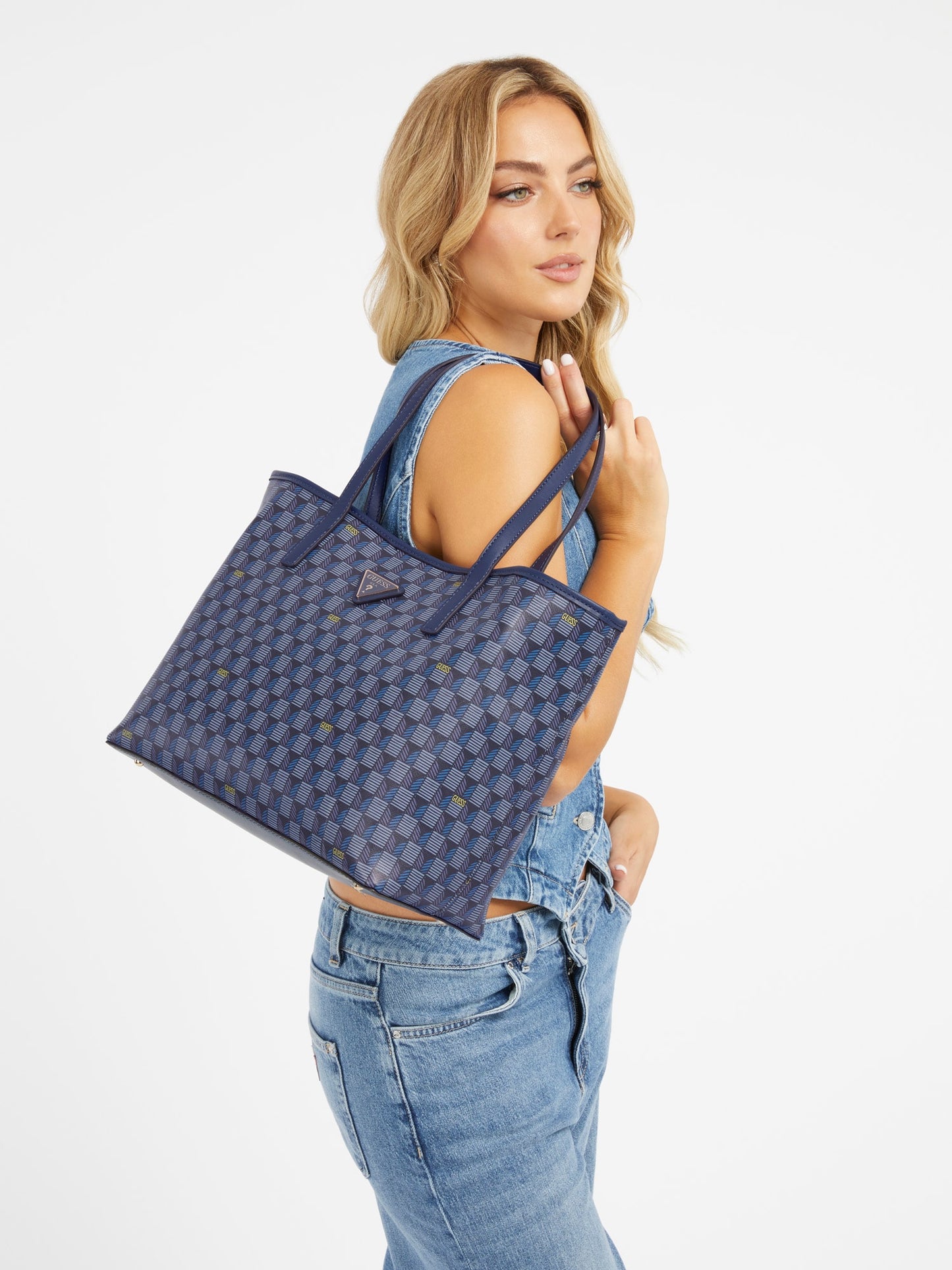 Vikky geometric-print shoulder bag