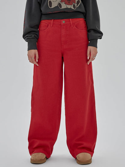 Mid rise wide leg pant