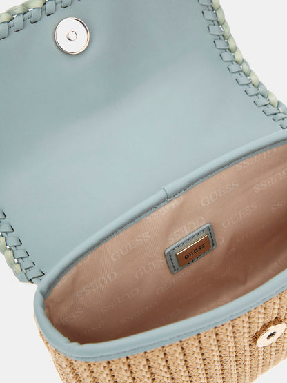 Heloisa raffia crossbody bag