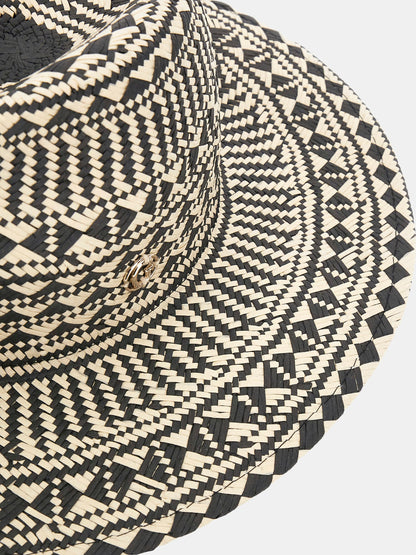 Geometric-design straw hat