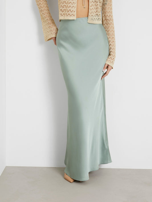 Satin long skirt