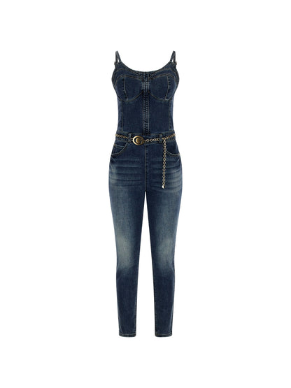 Skinny denim jumpsuit