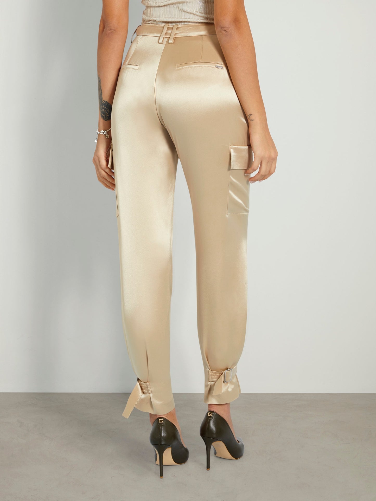 Satin cargo pant