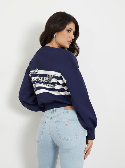 Logo embroidery cardigan