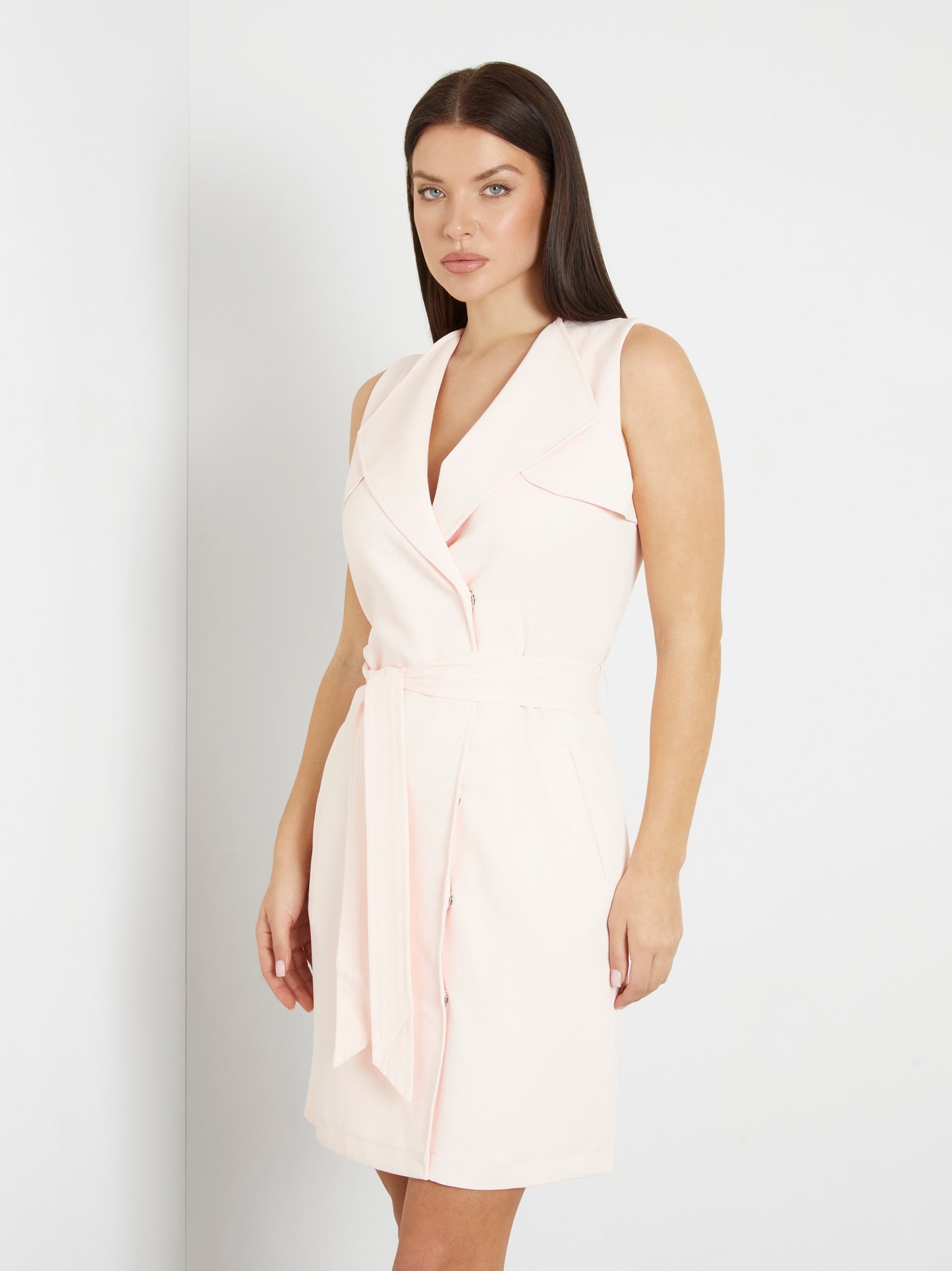 Belted mini wrap up dress_Women