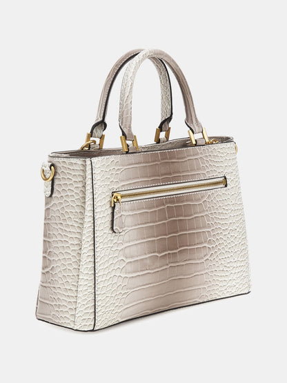 G James croc print handbag