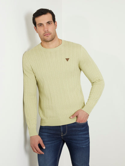 Cable knit braids sweater