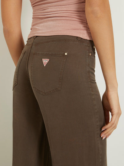Mid rise wide leg pant