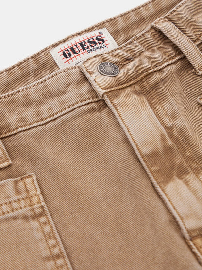 High rise cargo denim pant