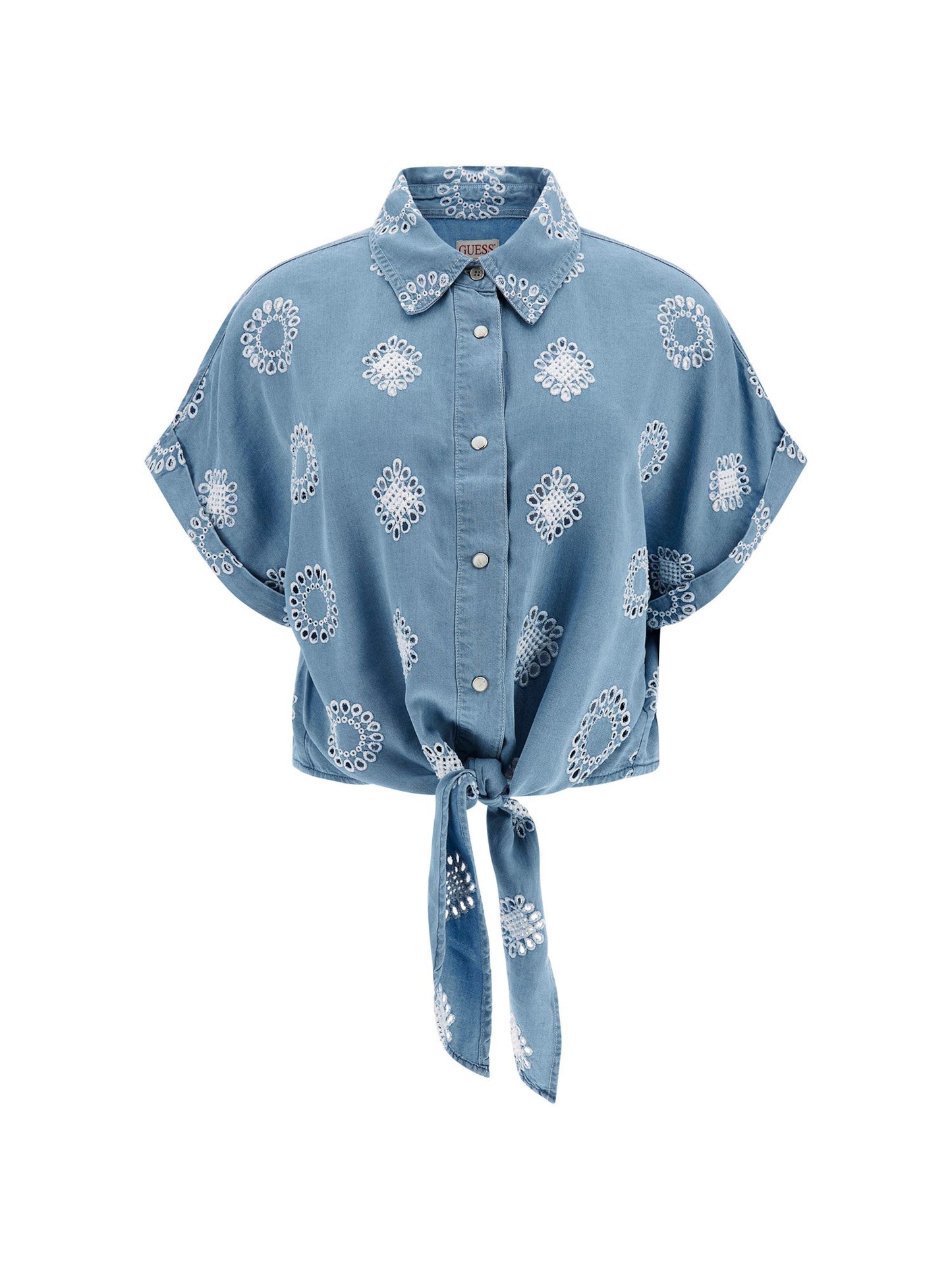 Embroidered denim shirt