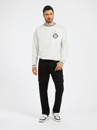 Mid rise cargo denim pant