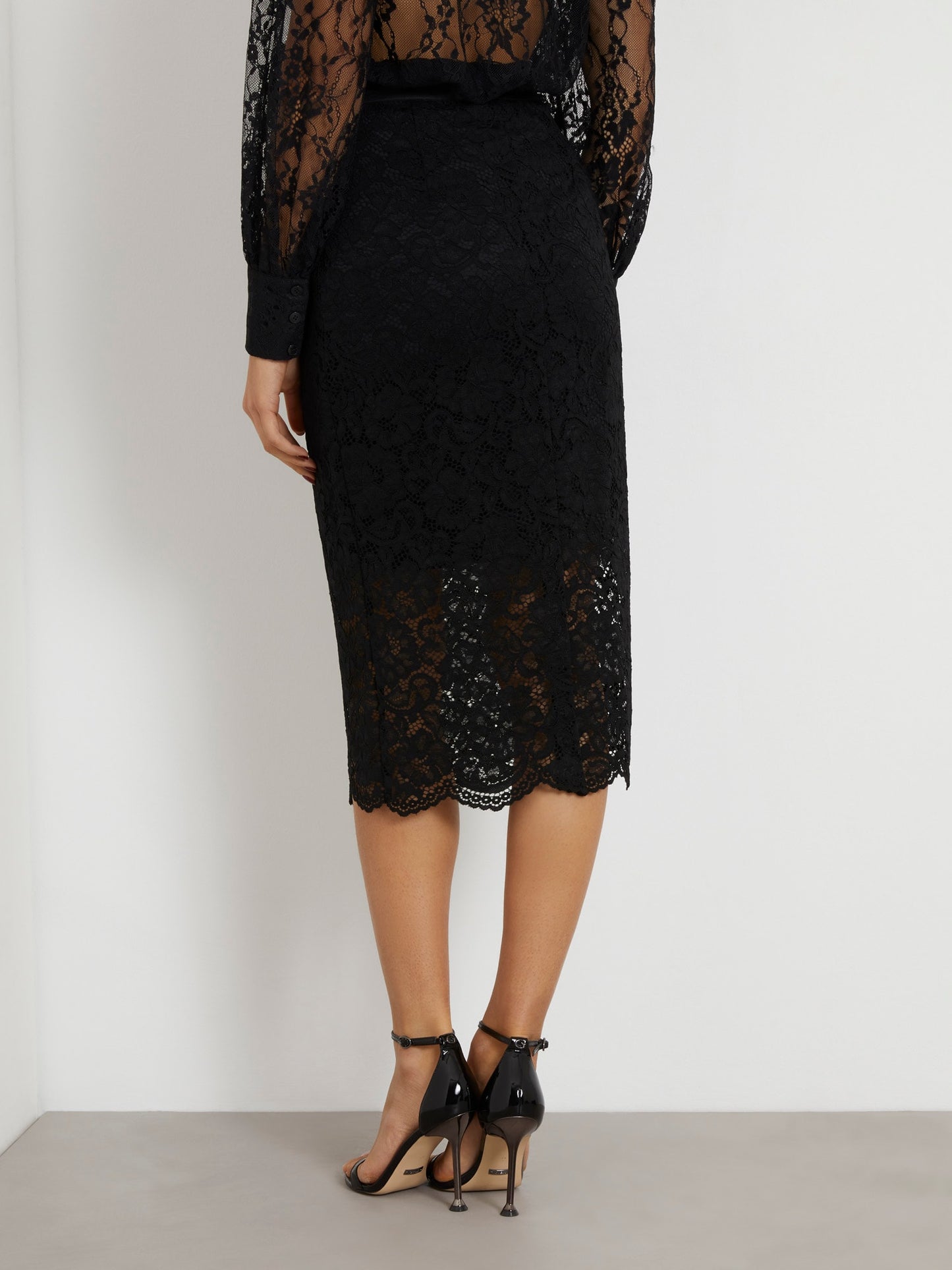 Lace midi skirt