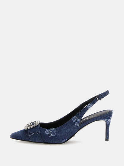 Branca denim sling backs