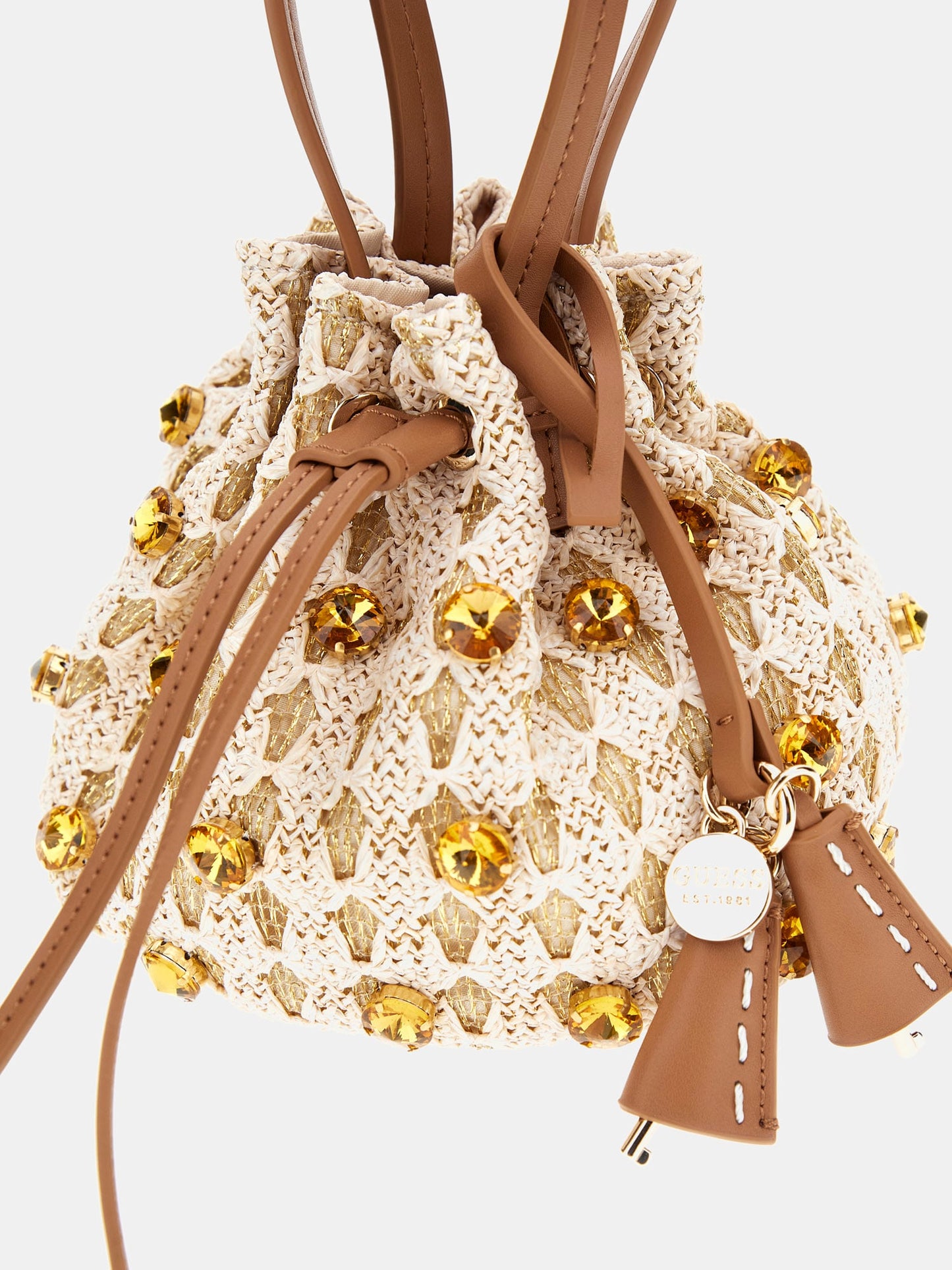 Loreny raffia bucket bag