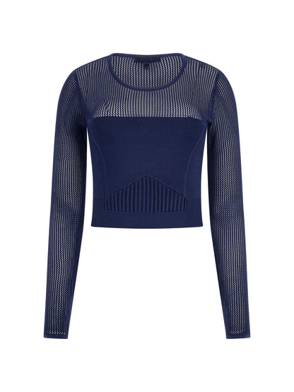 Mesh inserts sweater