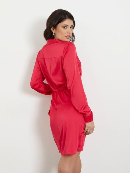 Satin chemisier dress