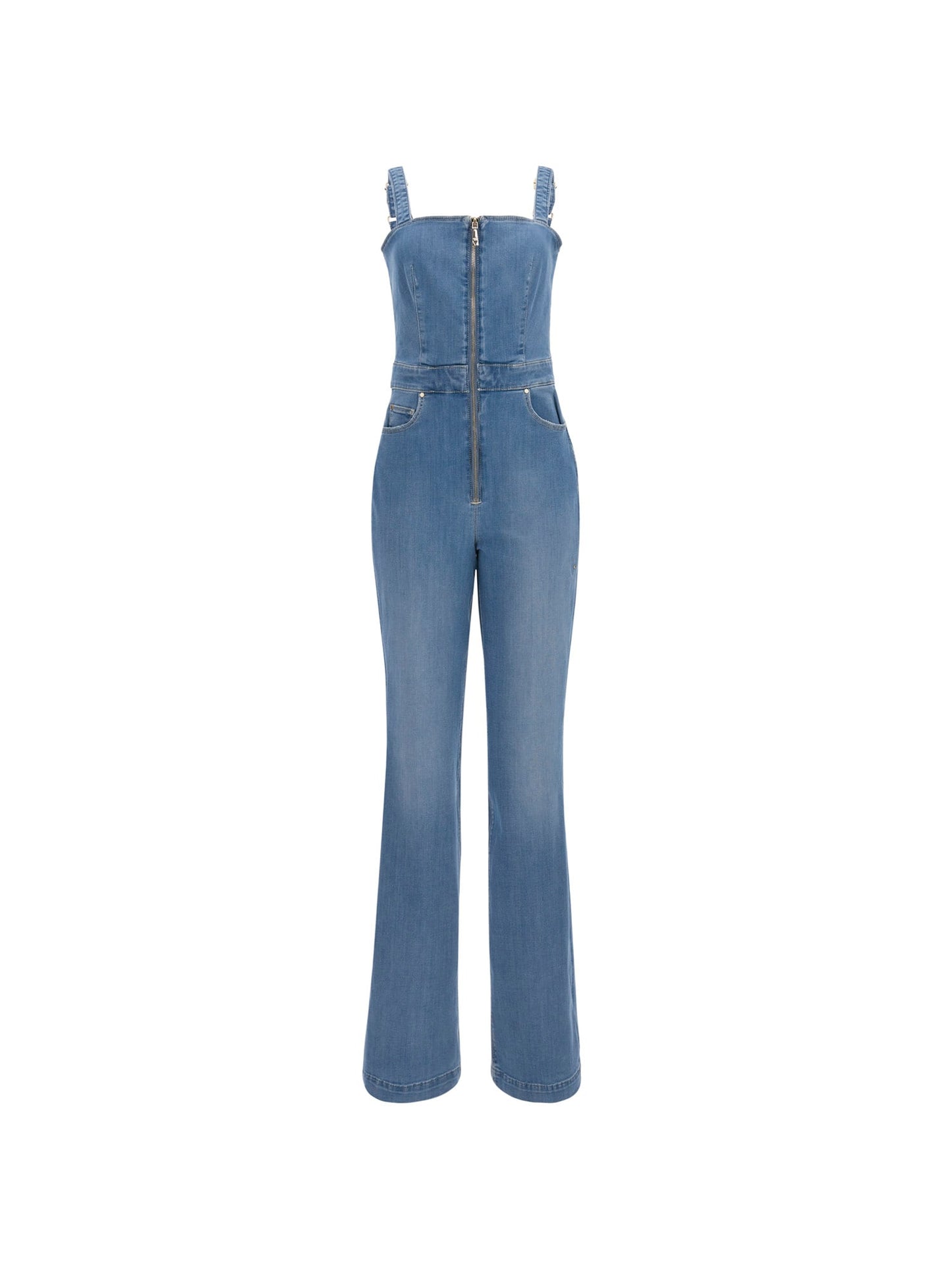 Bootcut denim jumpsuit