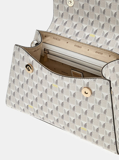 Hallie geometric-print handbag