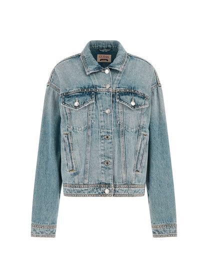 Back print denim jacket