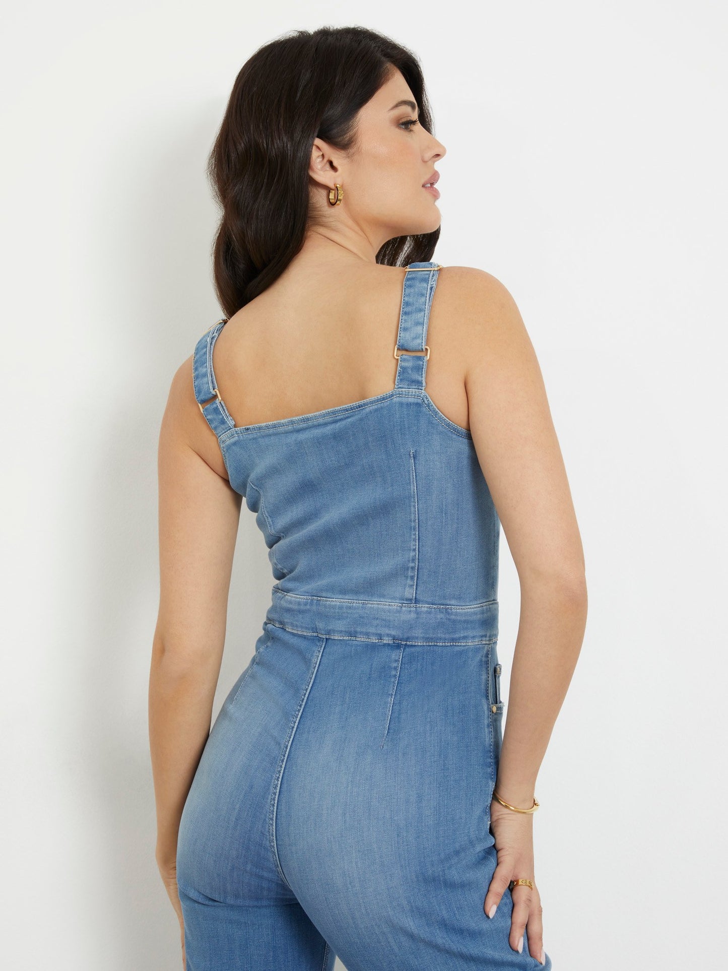 Bootcut denim jumpsuit