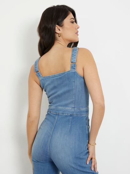Bootcut denim jumpsuit