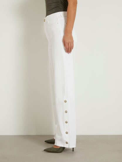 High rise wide leg denim pant