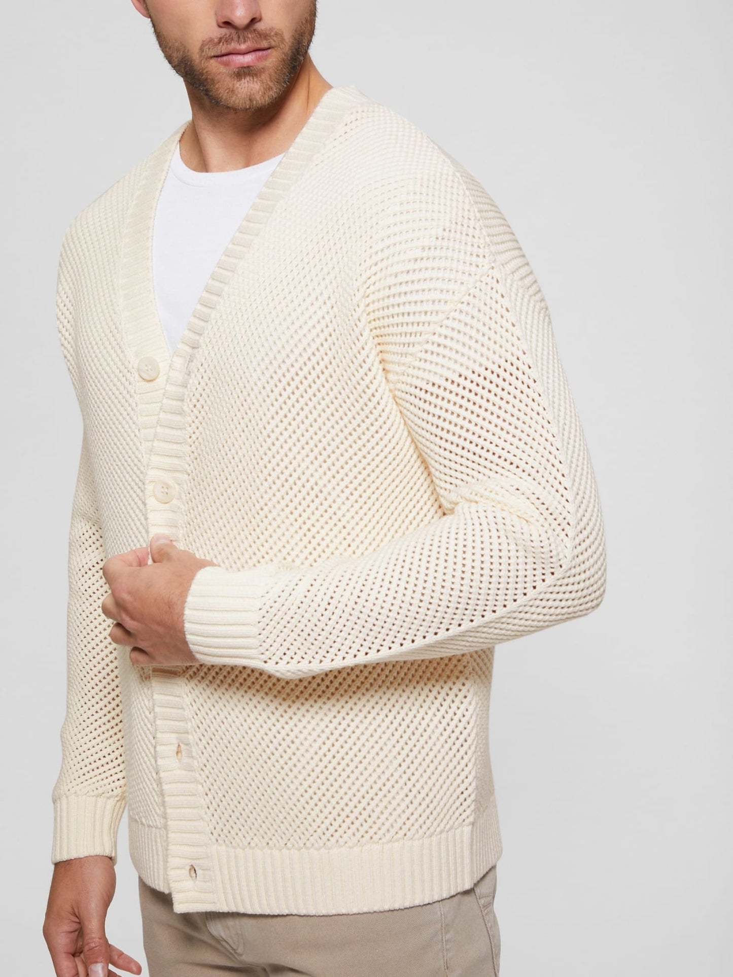 Mesh stitch cardigan