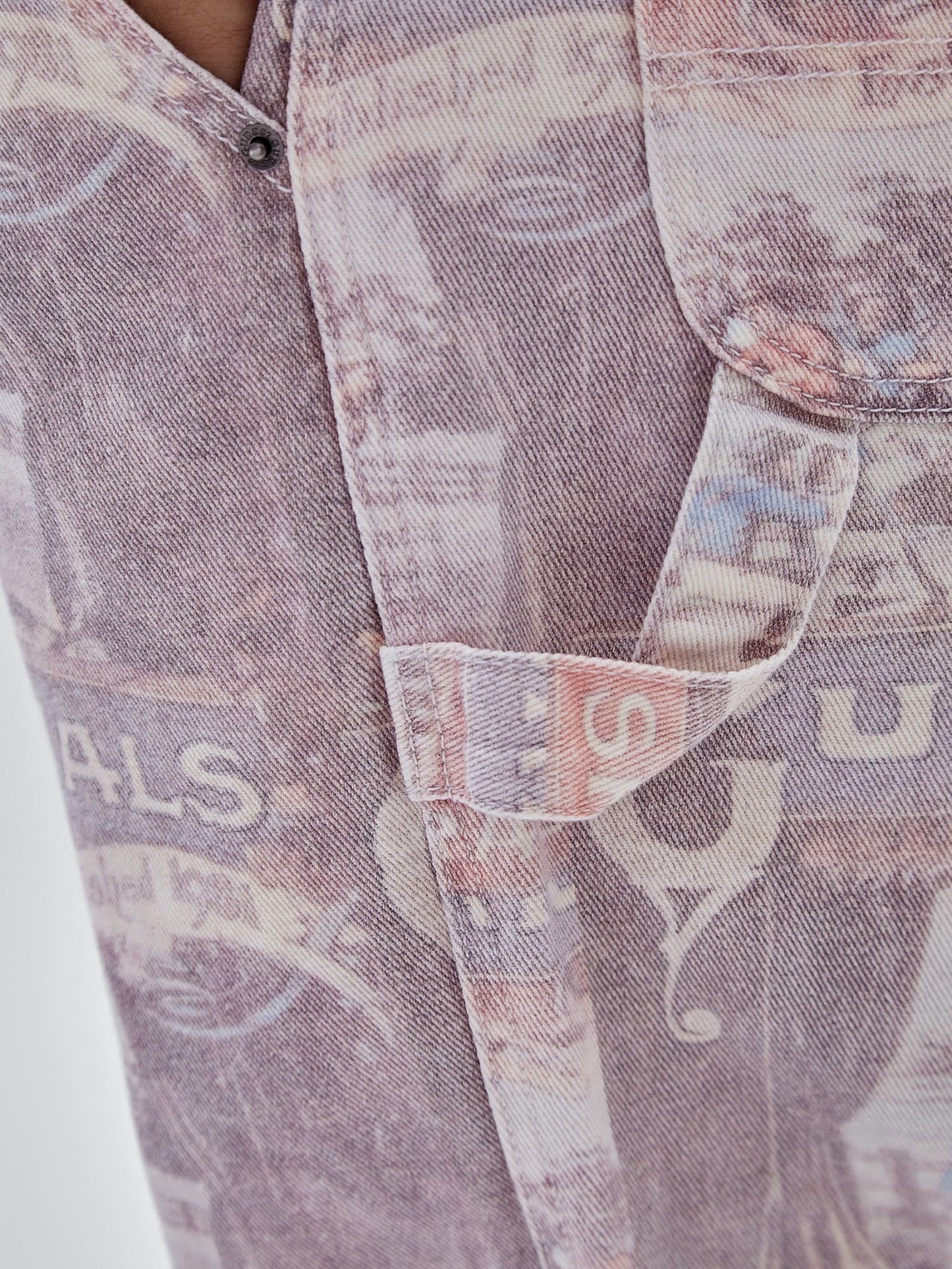 All over print carpenter denim pant