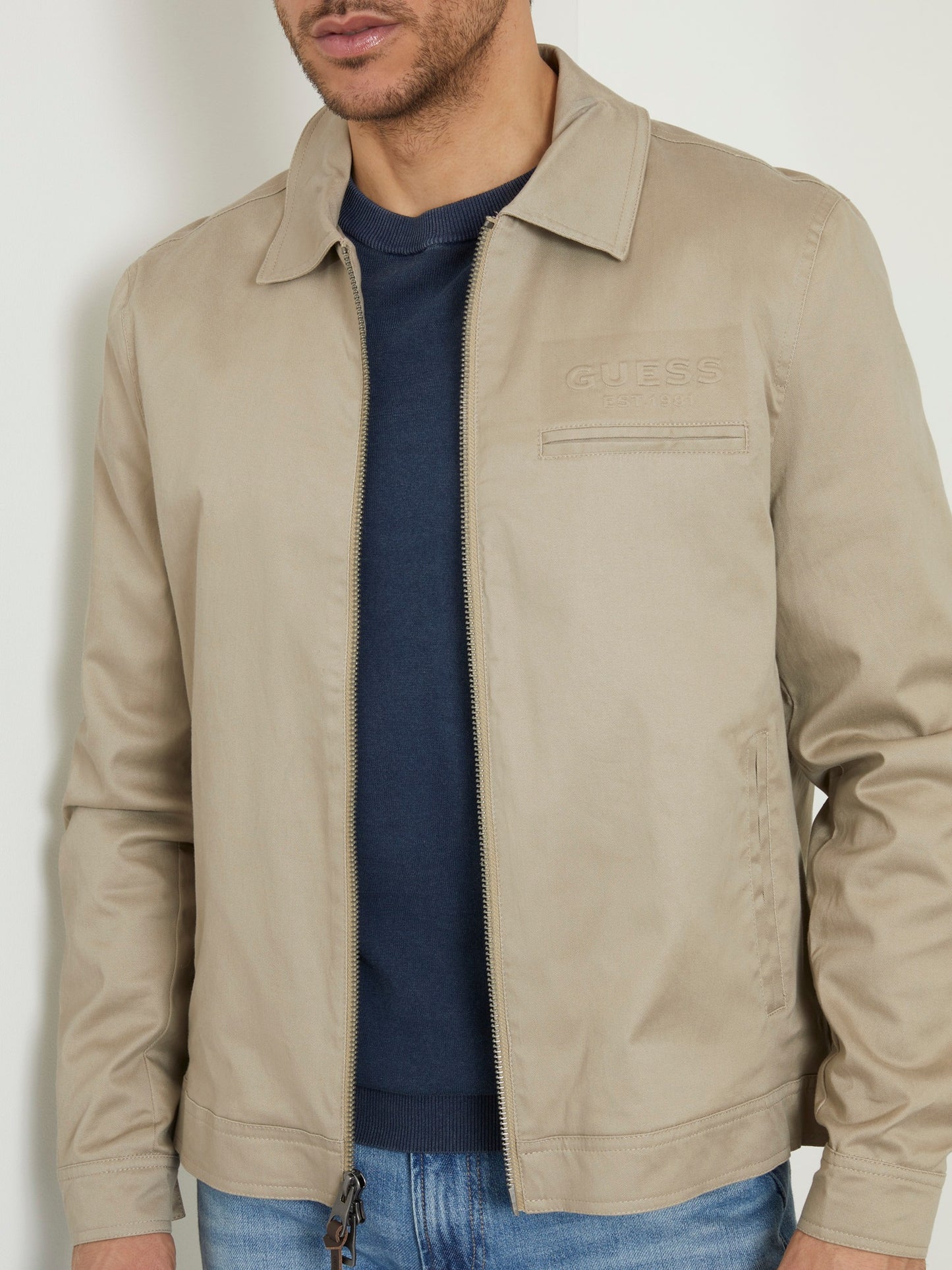 Embossed logo jacket