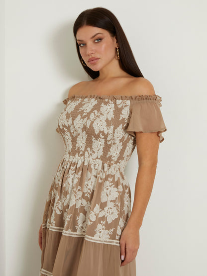 Embroidered long dress