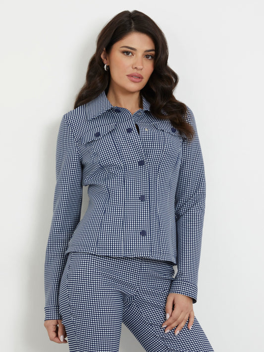 Gingham check print jacket