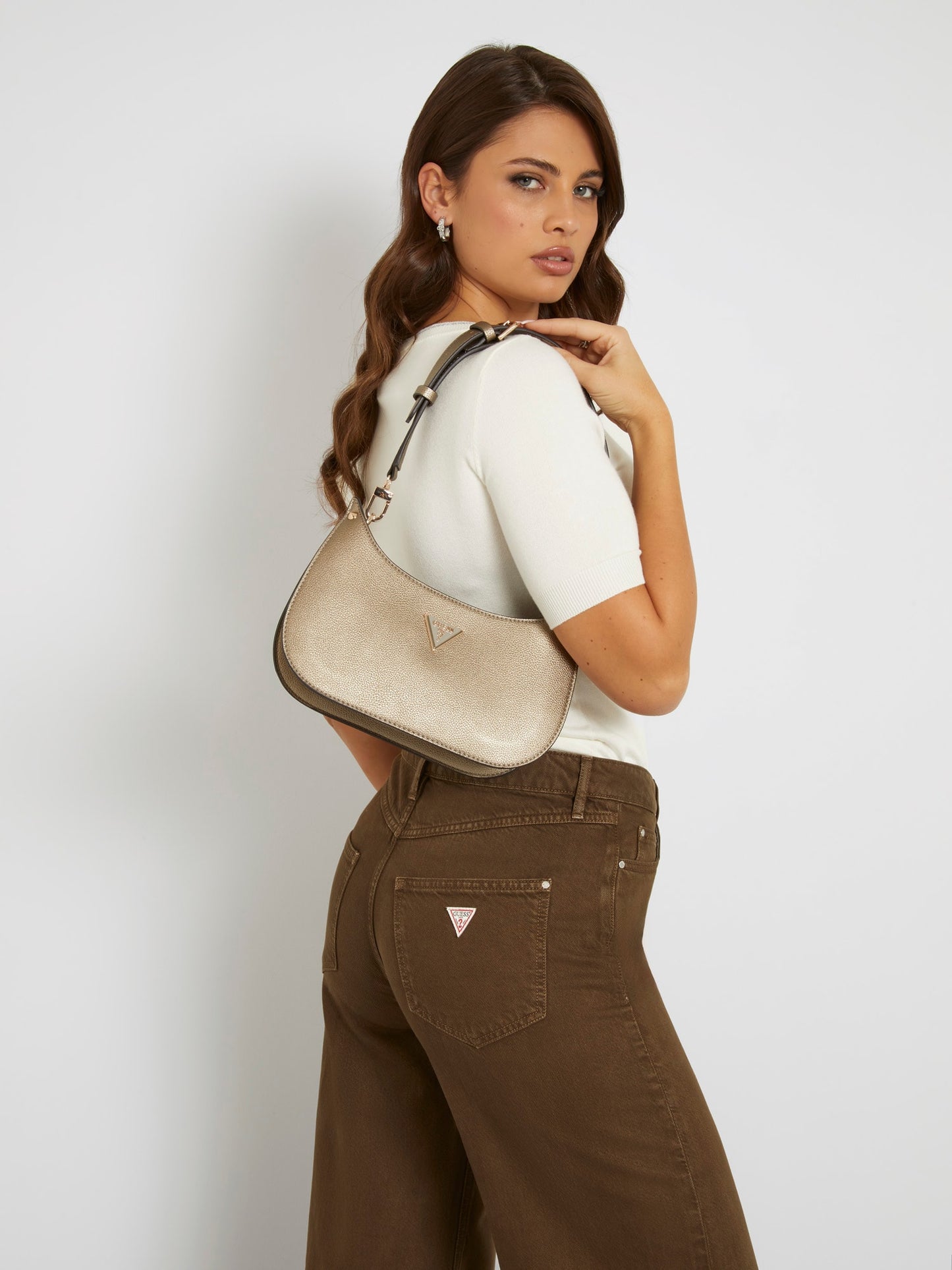Meridian studded shoulder bag