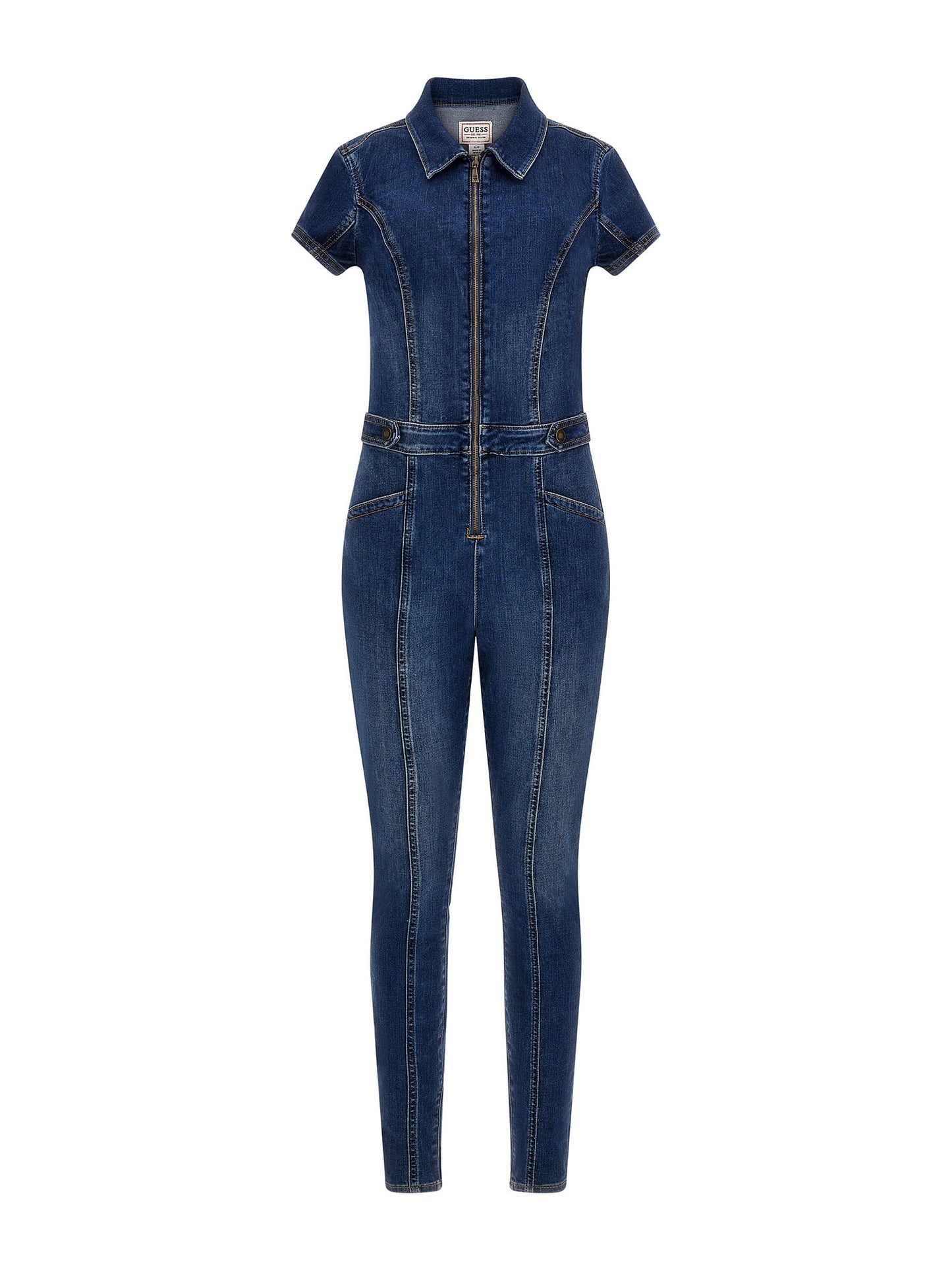Skinny fit denim jumpsuit