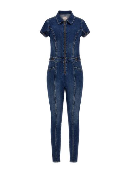 Skinny fit denim jumpsuit