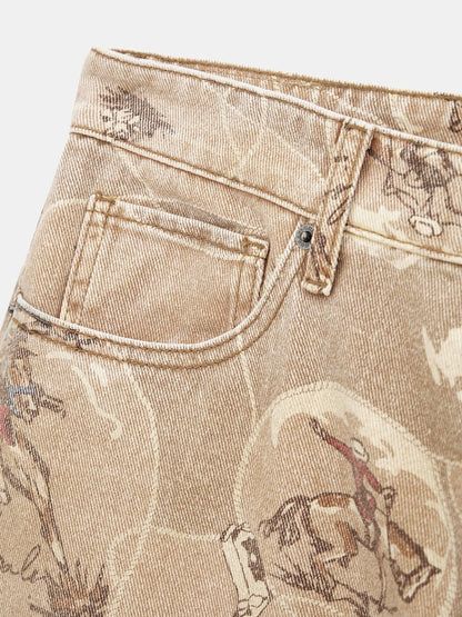 All over print relaxed pant