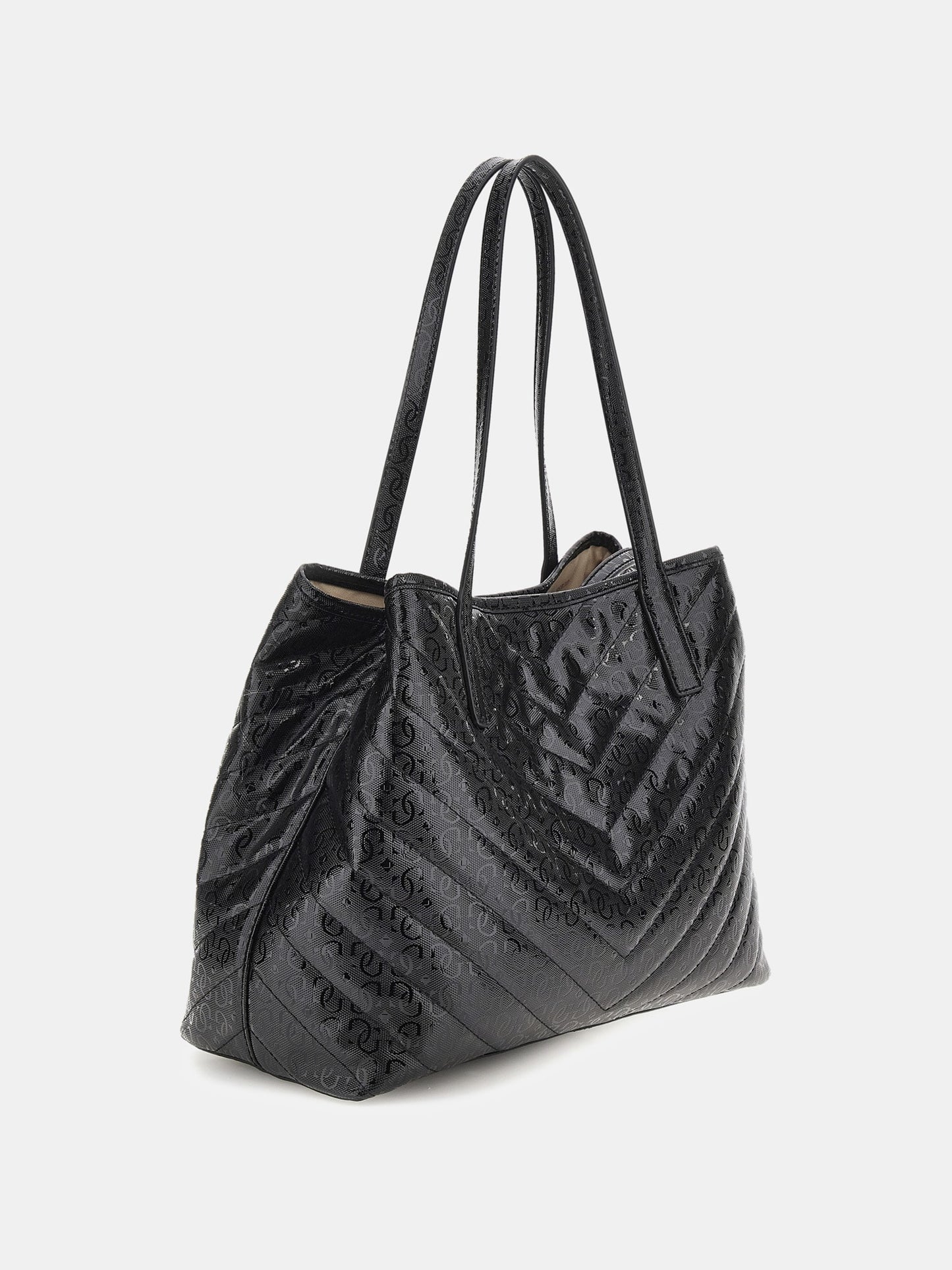 Vikky patent leather logo shopper