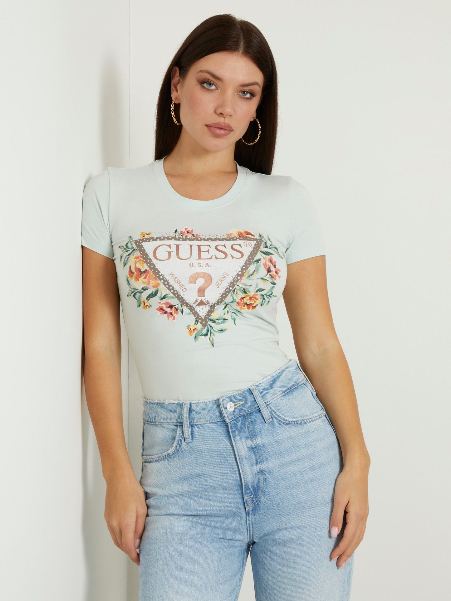 Flower logo stretch t-shirt