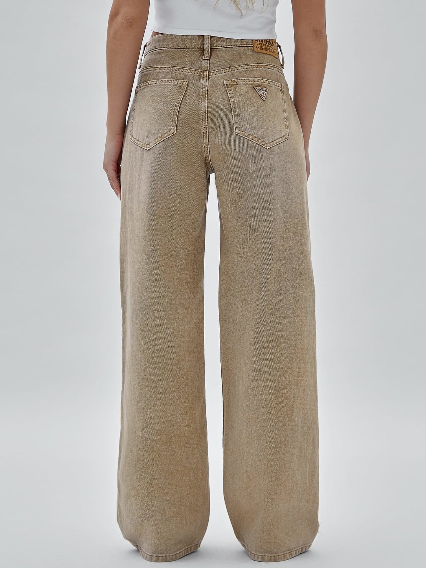 High rise cargo denim pant