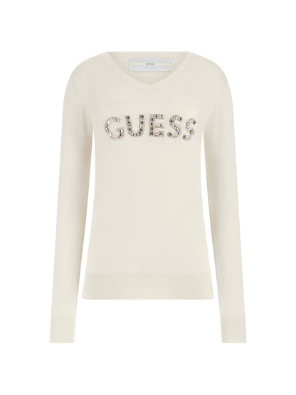 Rhinestones front logo sweater