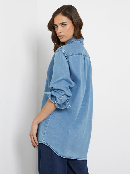 Relaxed fit denim shirt