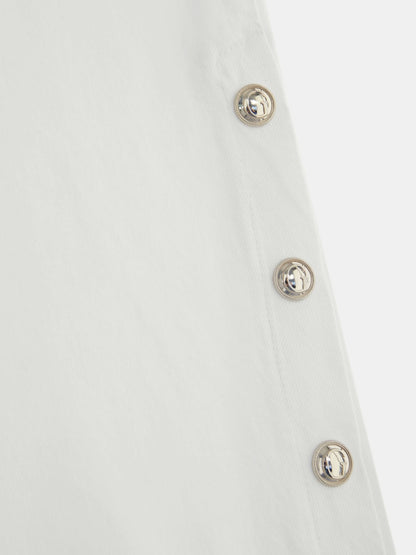 High rise wide leg denim pant