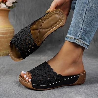 Breathable orthopedic open-toe slippers for women